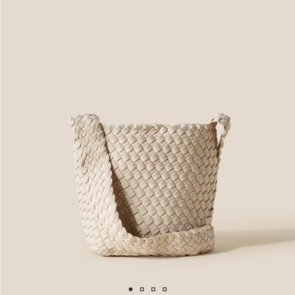 Woven Cream Shoulder Bag